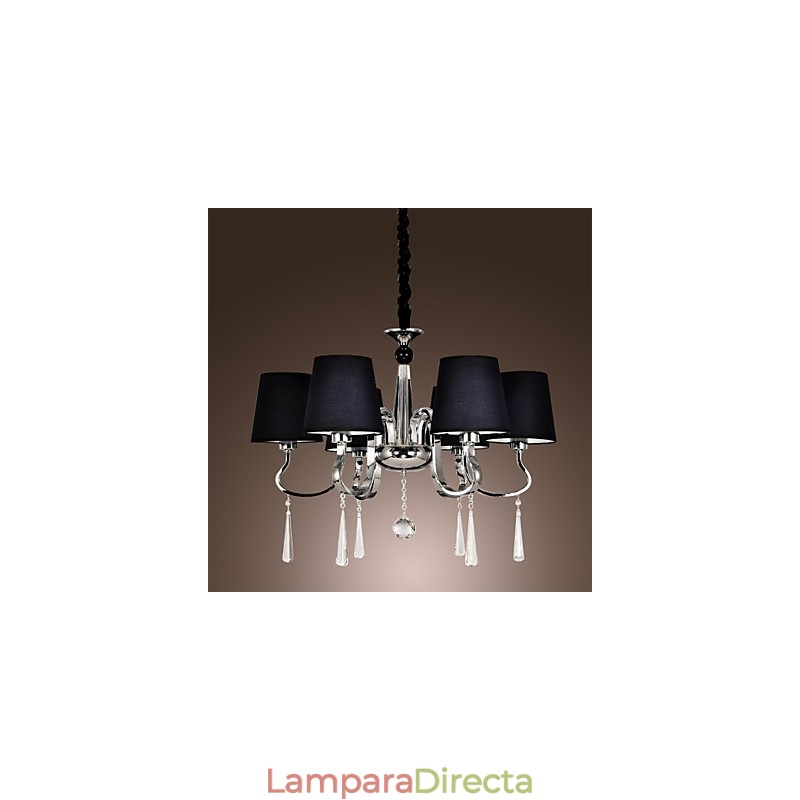 Lámpara de araña de metal cromado estilo cabaña rústica clásica contemporánea moderna para comedor