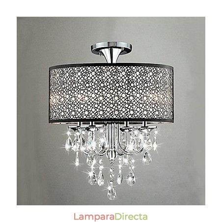 Lámpara empotrada clásica tradicional de cristal y metal Lámpara empotrada clásica tradicional de cristal y metal