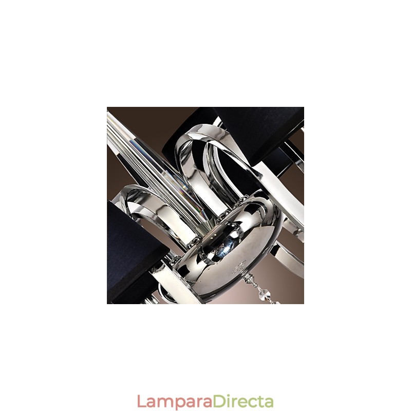 Lámpara de araña de metal cromado estilo cabaña rústica clásica contemporánea moderna para comedor