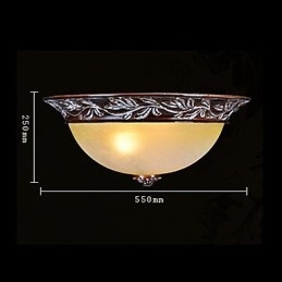 Lámpara de techo de cristal blanco y amarillo, resina, talla plateada, estilo clásico europeo.