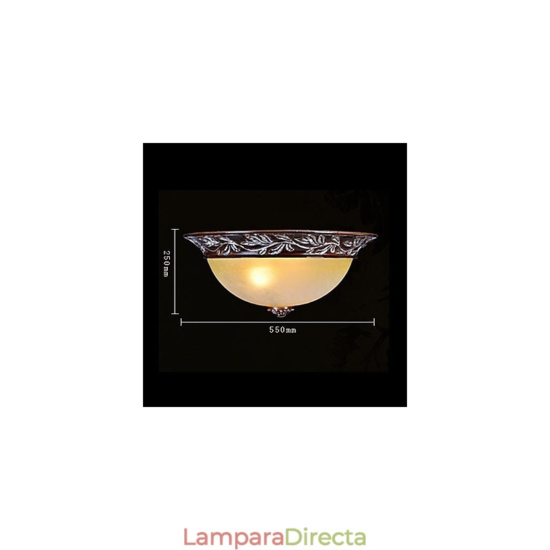 Lámpara de techo de cristal blanco y amarillo, resina, talla plateada, estilo clásico europeo.