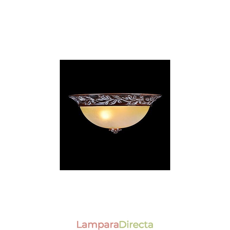 Lámpara de techo de cristal blanco y amarillo, resina, talla plateada, estilo clásico europeo.
