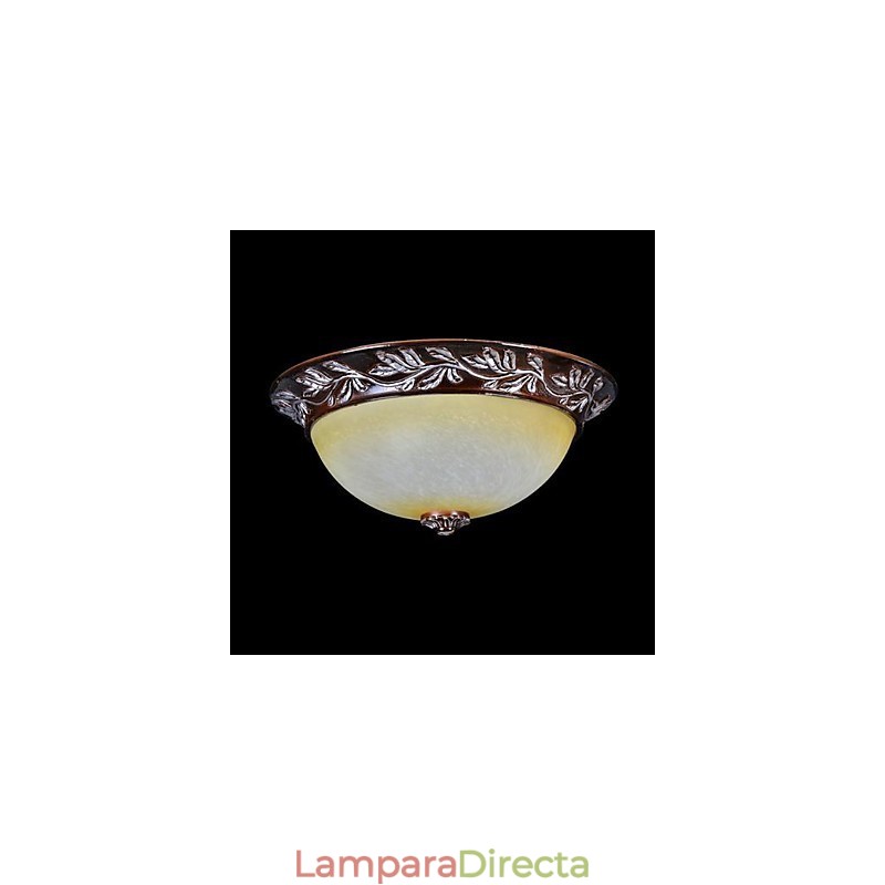 Lámpara de techo de cristal blanco y amarillo, resina, talla plateada, estilo clásico europeo.