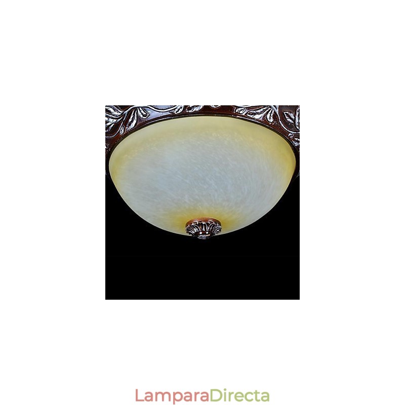 Lámpara de techo de cristal blanco y amarillo, resina, talla plateada, estilo clásico europeo.