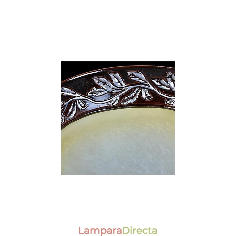 Lámpara de techo de cristal blanco y amarillo, resina, talla plateada, estilo clásico europeo.