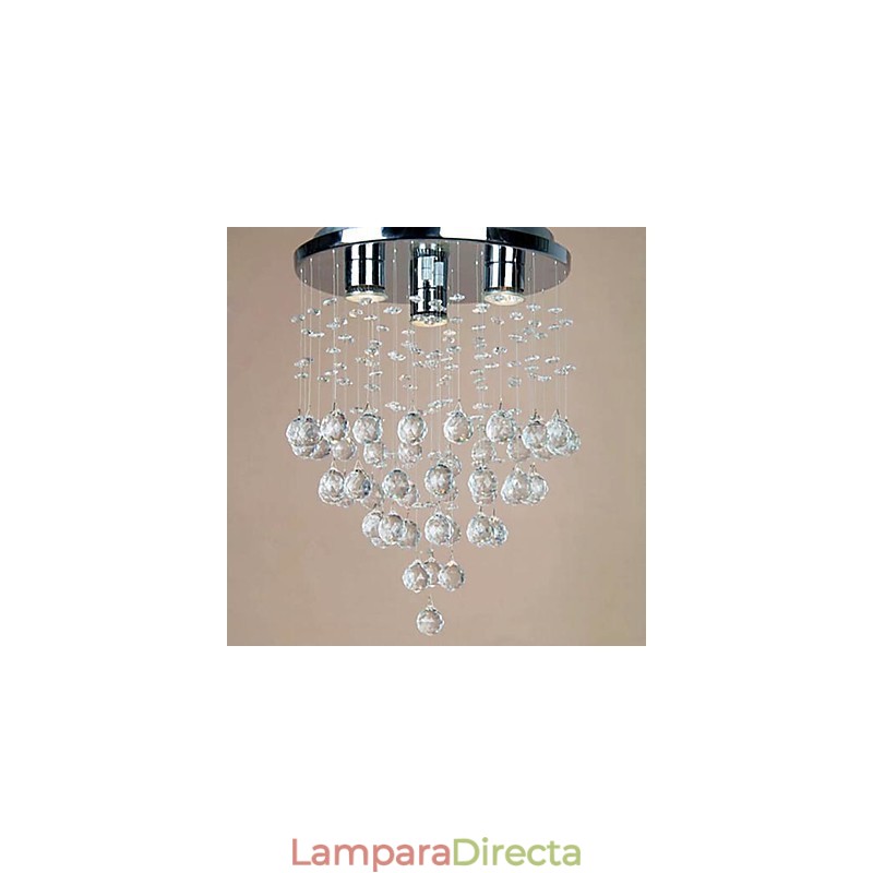 Lámpara empotrada de cristal de 3 luces