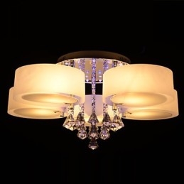 Lámpara de techo empotrada con mando a distancia de cristal incluida, moderna y contemporánea