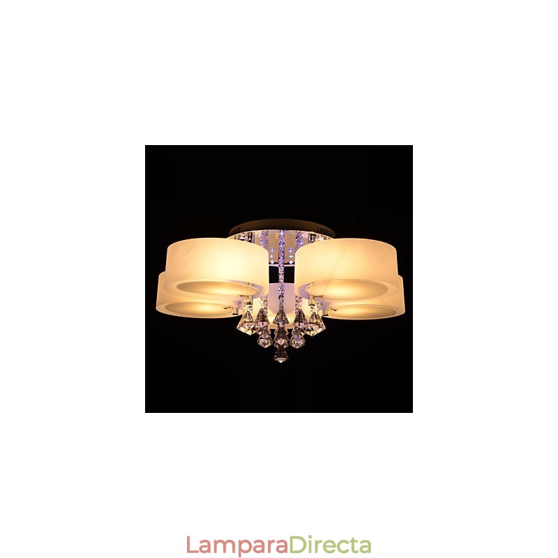 Lámpara de techo empotrada con mando a distancia de cristal incluida, moderna y contemporánea
