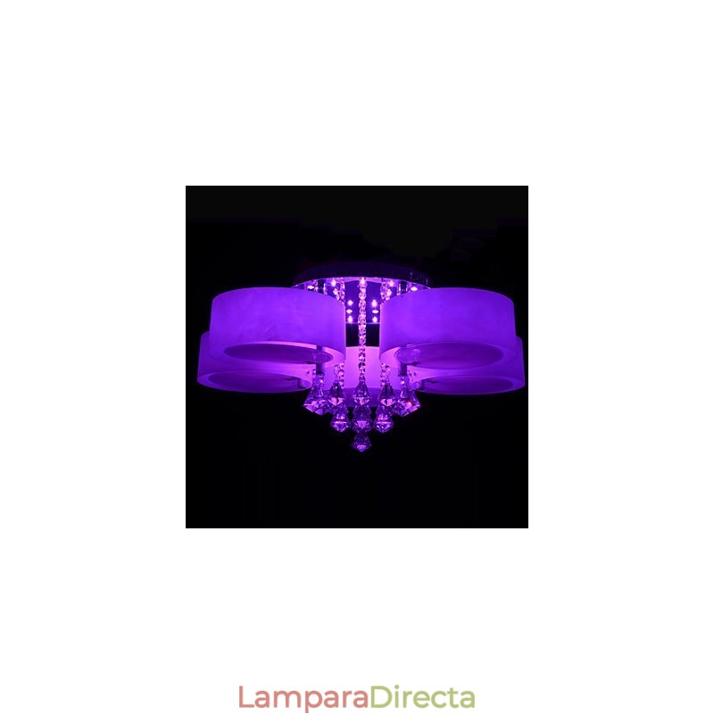 Lámpara de techo empotrada con mando a distancia de cristal incluida, moderna y contemporánea