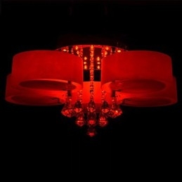 Lámpara de techo empotrada con mando a distancia de cristal incluida, moderna y contemporánea