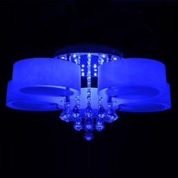 Lámpara de techo empotrada con mando a distancia de cristal incluida, moderna y contemporánea
