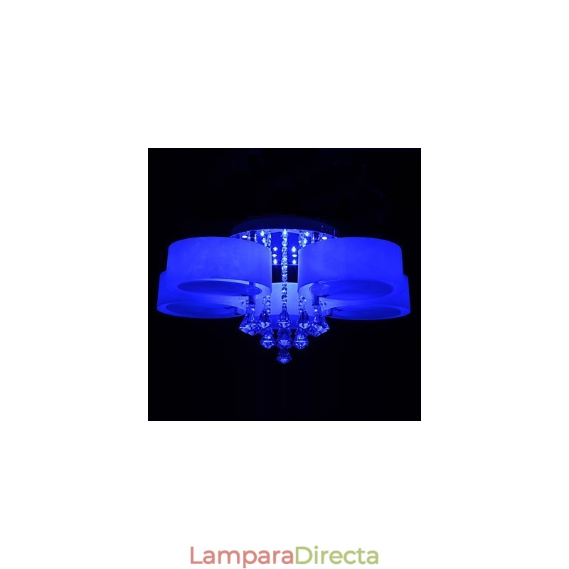 Lámpara de techo empotrada con mando a distancia de cristal incluida, moderna y contemporánea