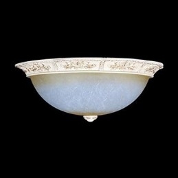 Lámpara de techo blanca de cristal amarillo claro con diseño de resina tallada, estilo clásico europeo.