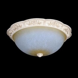 Lámpara de techo blanca de cristal amarillo claro con diseño de resina tallada, estilo clásico europeo.