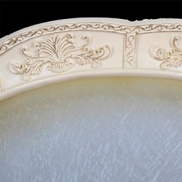 Lámpara de techo blanca de cristal amarillo claro con diseño de resina tallada, estilo clásico europeo.
