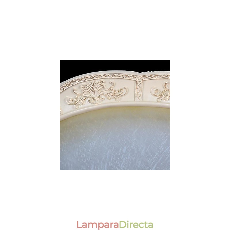 Lámpara de techo blanca de cristal amarillo claro con diseño de resina tallada, estilo clásico europeo.