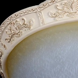 Lámpara de techo blanca de cristal amarillo claro con diseño de resina tallada, estilo clásico europeo.