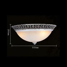 Lámpara de techo de color marrón oscuro con diseño de resina de vidrio tallado, estilo clásico europeo