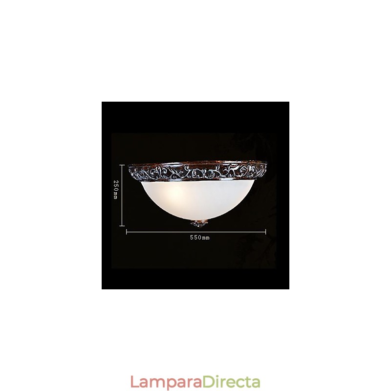 Lámpara de techo de cristal, resina, talla plateada, estilo clásico europeo