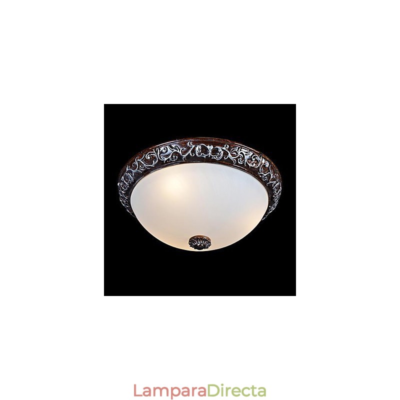 Lámpara de techo de cristal, resina, talla plateada, estilo clásico europeo