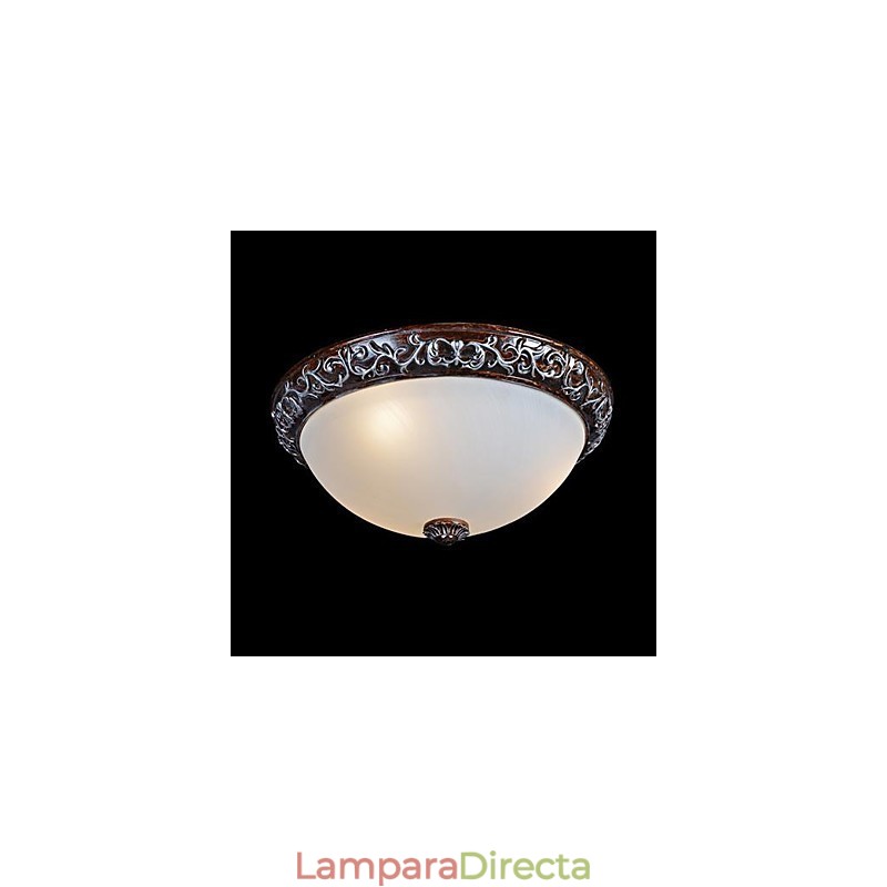 Lámpara de techo de cristal, resina, talla plateada, estilo clásico europeo