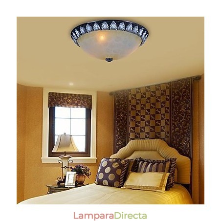 Lámpara de techo empotrada con patrón de vidrio, resina, talla plateada, estilo clásico europeo Lámpara de techo empotrada con patrón de vidrio, resina, talla plateada, estilo clásico europeo