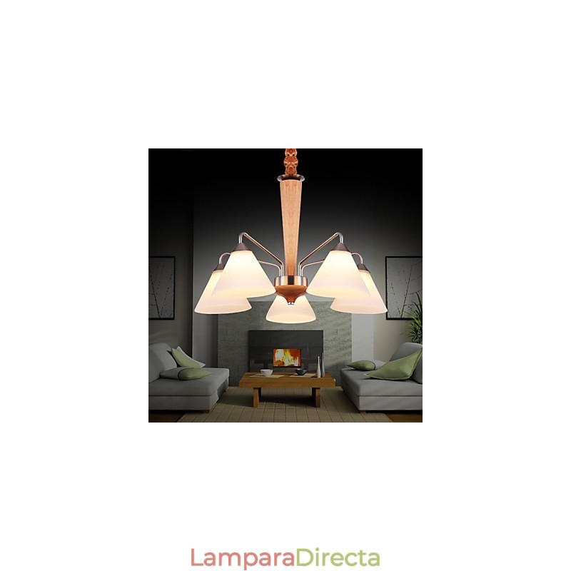 Lámpara empotrada estilo mini moderna contemporánea de madera y bambú