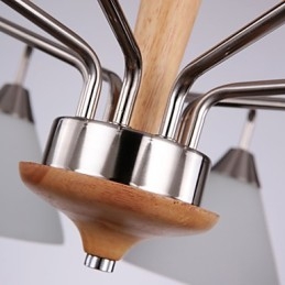 Lámpara empotrada estilo mini moderna contemporánea de madera y bambú