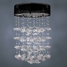 Lámpara de techo moderna semiempotrada con 3 luces y pantalla destacada en forma de mariposa