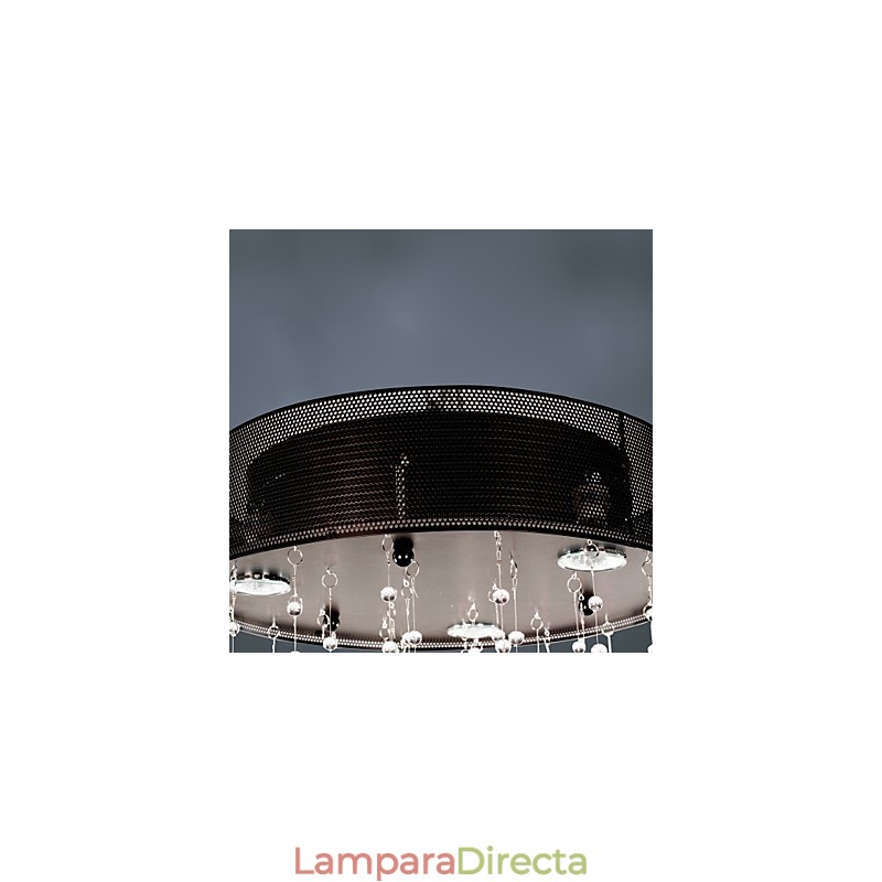 Lámpara de techo moderna semiempotrada con 3 luces y pantalla destacada en forma de mariposa
