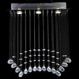 Lámpara empotrada clásica tradicional de metal cromado y cristal