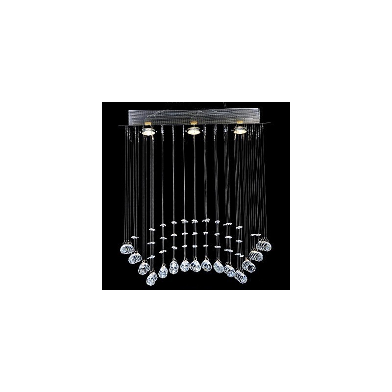 Lámpara empotrada clásica tradicional de metal cromado y cristal