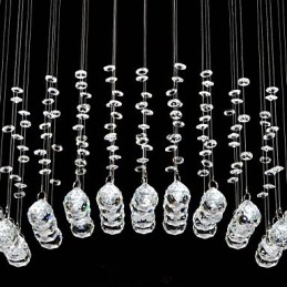 Lámpara empotrada clásica tradicional de metal cromado y cristal