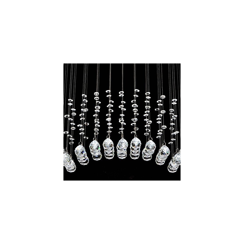 Lámpara empotrada clásica tradicional de metal cromado y cristal