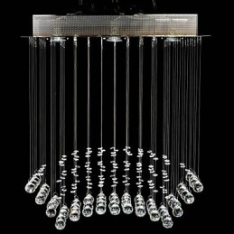 Lámpara empotrada clásica tradicional de metal cromado y cristal
