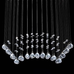 Lámpara empotrada clásica tradicional de metal cromado y cristal