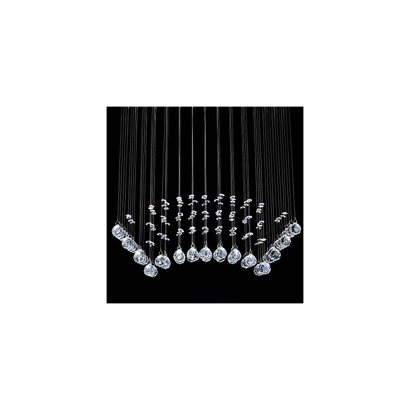 Lámpara empotrada clásica tradicional de metal cromado y cristal