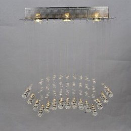 Lámpara empotrada clásica tradicional de metal cromado y cristal