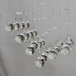 Lámpara empotrada clásica tradicional de metal cromado y cristal
