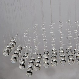 Lámpara empotrada clásica tradicional de metal cromado y cristal