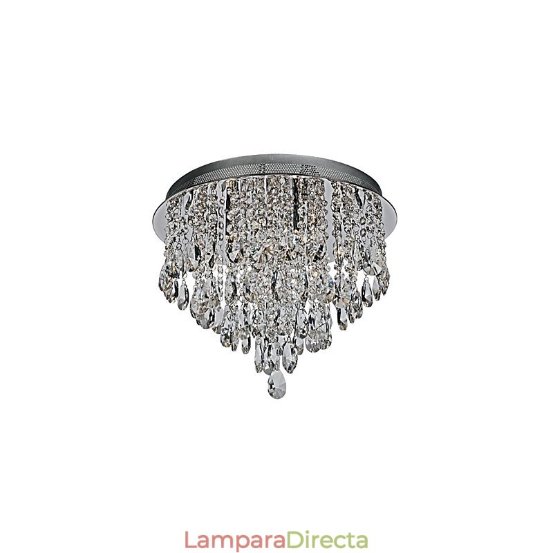 Lámpara de techo empotrada de cristal cromado contemporáneo moderno