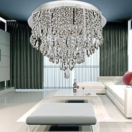 Lámpara de techo empotrada de cristal cromado contemporáneo moderno