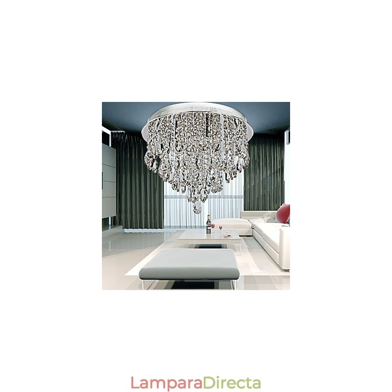 Lámpara de techo empotrada de cristal cromado contemporáneo moderno