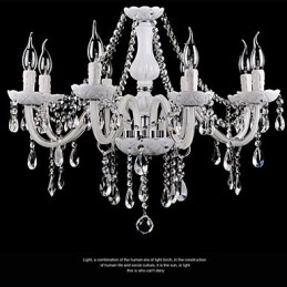 Lámpara de araña de cristal moderna de 8 luces de vidrio contemporáneo
