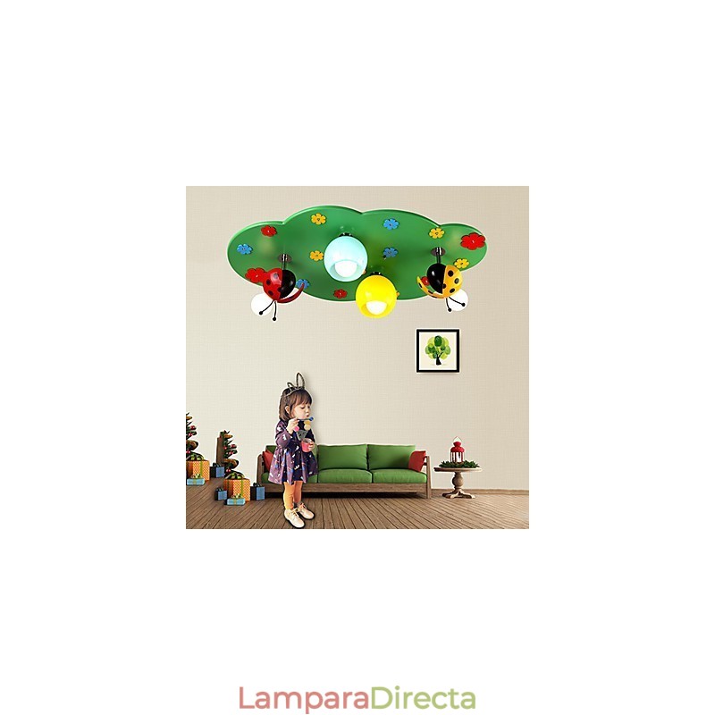 Lámpara de techo moderna contemporánea de madera y bambú
