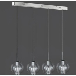 Lámpara colgante moderna, contemporánea, tradicional, clásica, de metal cromado, para niños, 4 luces