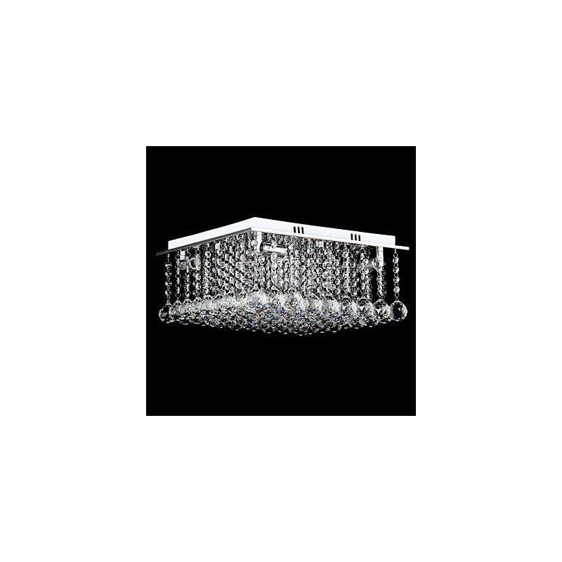Lámpara empotrada moderna contemporánea de metal galvanizado y cristal