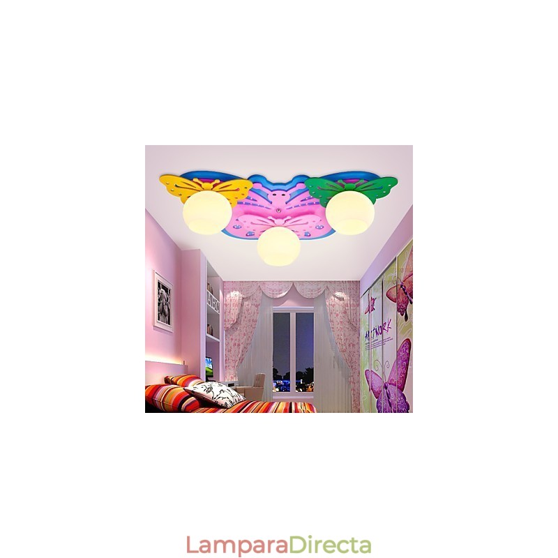 Lámpara de techo moderna contemporánea de madera y bambú