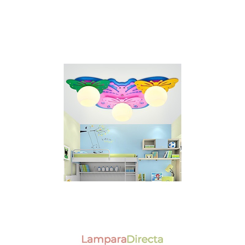 Lámpara de techo moderna contemporánea de madera y bambú