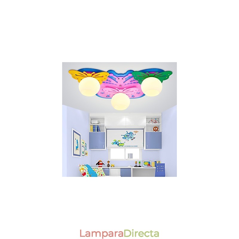 Lámpara de techo moderna contemporánea de madera y bambú